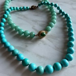 Set of 2 Vintage Turquoise Beaded Necklaces